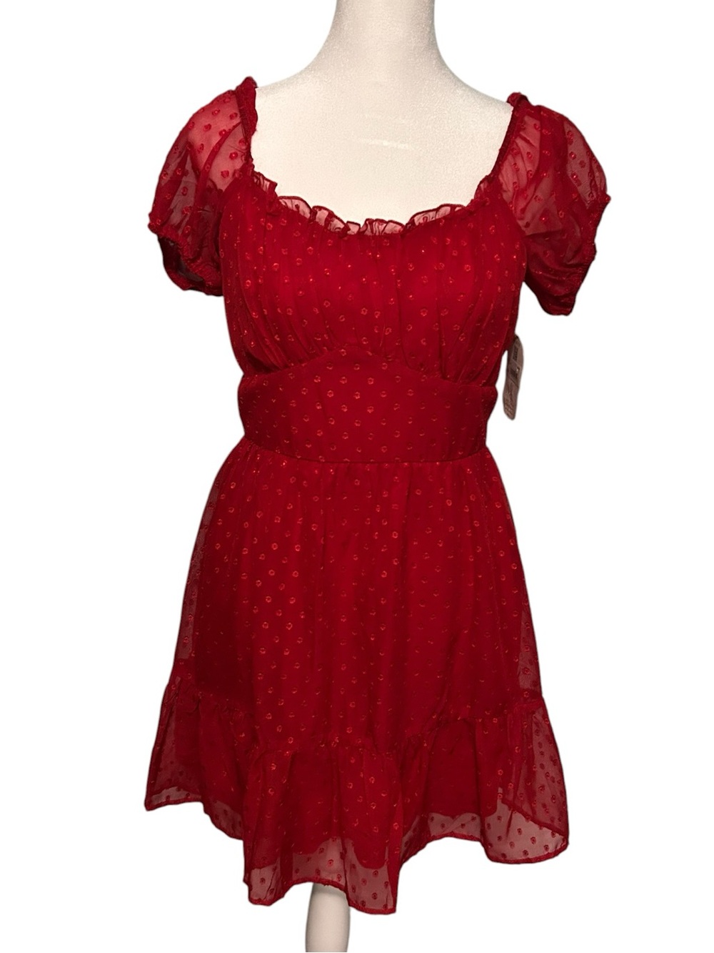 Altar’d State Red Swiss Dot Mini Dress (NWT) – Size M